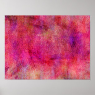 Bright Red Pink Watercolor Background Poster