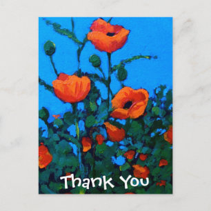 BRIGHT RED POPPIES POSTCARD