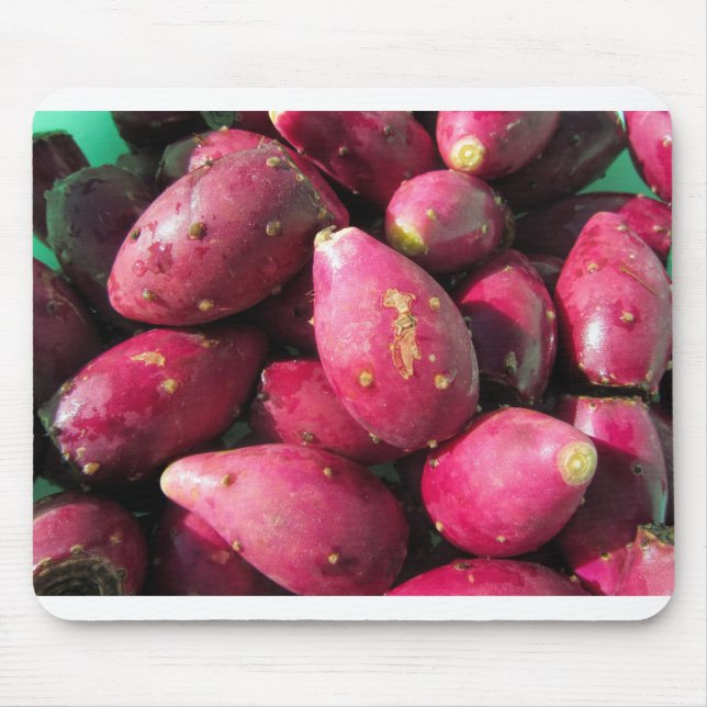 Bright Red Prickly Pear Cactus Fruit Mouse Mat (Front)