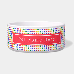 Bright Red Rainbow Polka Dots Personalised