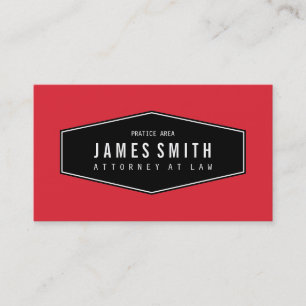 Bright Red Retro Elegant Attorney Business Card