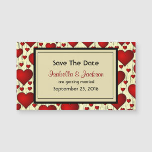 Bright Red Romantic Hearts Wedding Save The Date