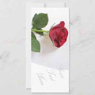 Bright Red Rose Add Your Text Flat Card