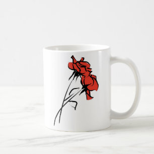 Bright Red Rose Brushstroke Coffee Mug