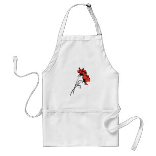 Bright Red Rose Brushstroke Standard Apron