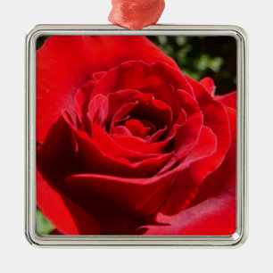 Bright Red Rose Flower Beautiful Floral Metal Tree Decoration