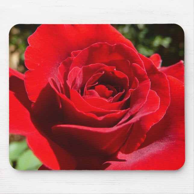 Bright Red Rose Flower Beautiful Floral Mouse Mat (Front)