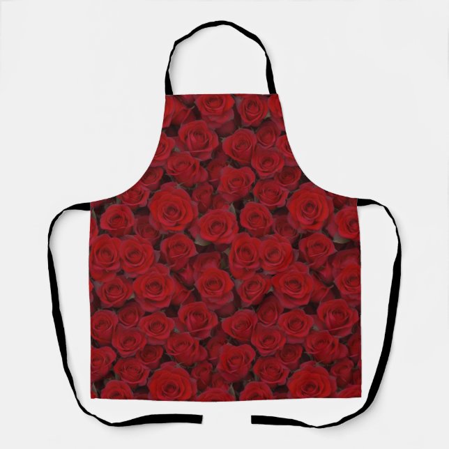 Bright Red Roses Apron (Front)