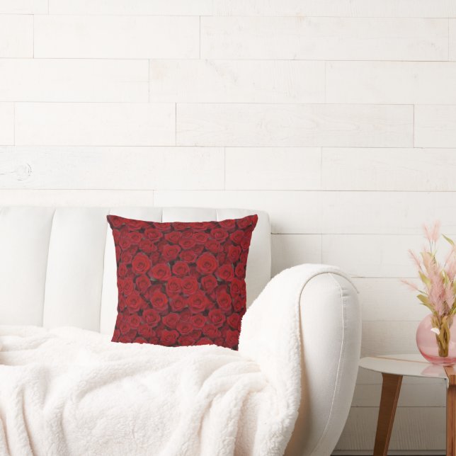 Bright Red Roses Cushion (Couch)