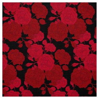 bright red roses, fabric