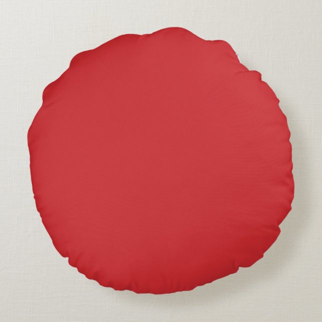 Bright Red Solid Colour - Colour - Hue - 012-41-36 Round Cushion (Back)