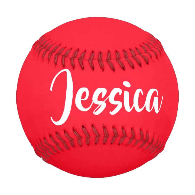 Bright red solid plain baseball (Front)