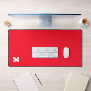 Bright red solid plain desk mat
