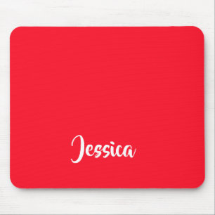 Bright red solid plain mouse mat