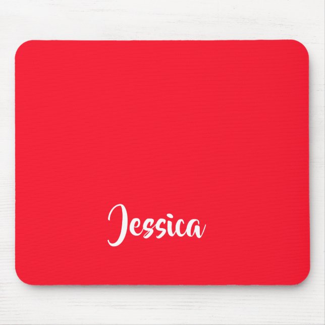Bright red solid plain mouse mat (Front)