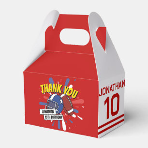 Bright Red Sports Football NFL Thank You Birthday Favour Box