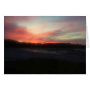 Bright Red Sunrise Early Morn on the Ocean