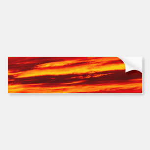 Bright Red Sunset Bumper Sticker