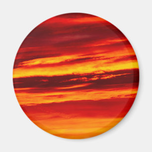 Bright Red Sunset Magnet