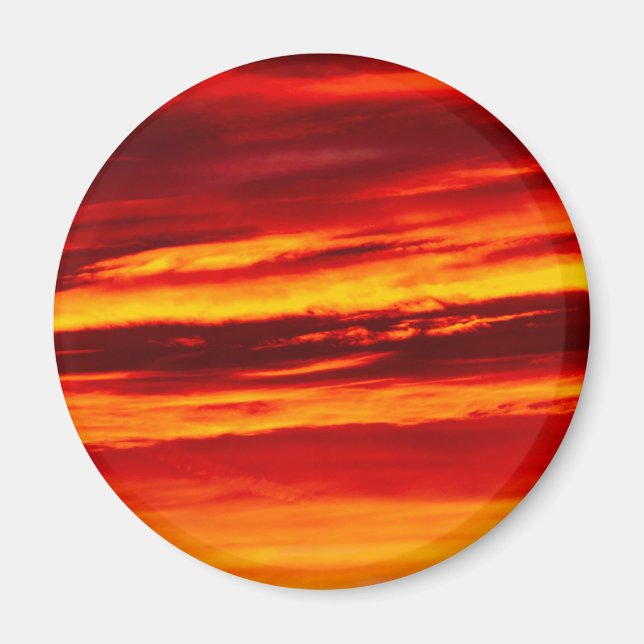 Bright Red Sunset Magnet (Front)