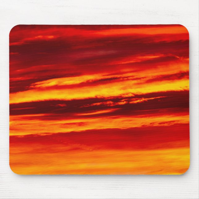 Bright Red Sunset Mouse Mat (Front)