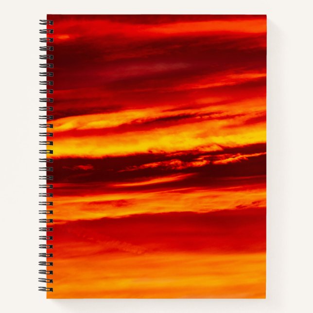 Bright Red Sunset Notebook (Front)