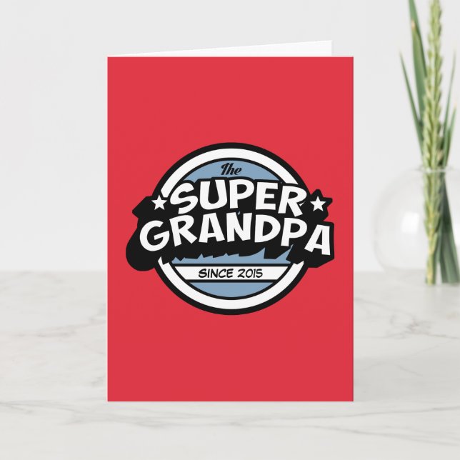 Bright Red Super Grandpa Card (Front)