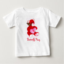 Bright red teddy bear, butterfly and LOVE T-shirt!