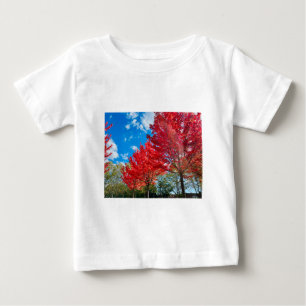 Bright Red Tree Leaves In Autumn Baby T-Shirt