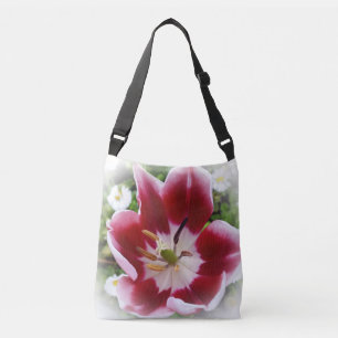 bright red tulip crossbody bag
