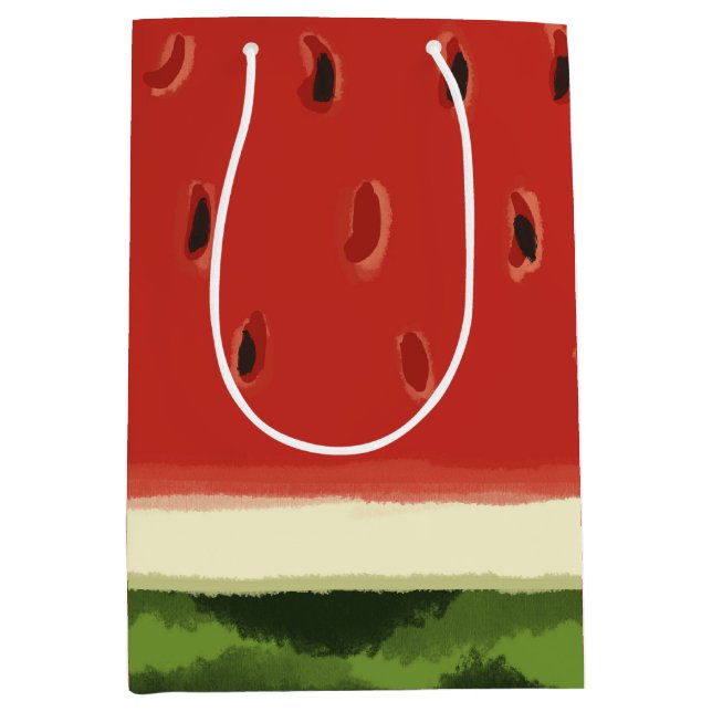 Bright Red Watercolor Watermelon Gift Bag (Front)