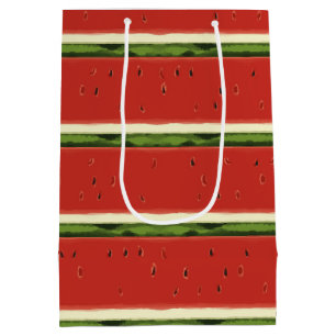 Bright Red Watercolor Watermelon Gift Bag