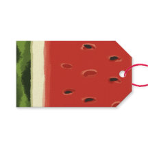 Bright Red Watercolor Watermelon Gift Tag