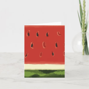 Bright Red Watercolor Watermelon Greeting Card