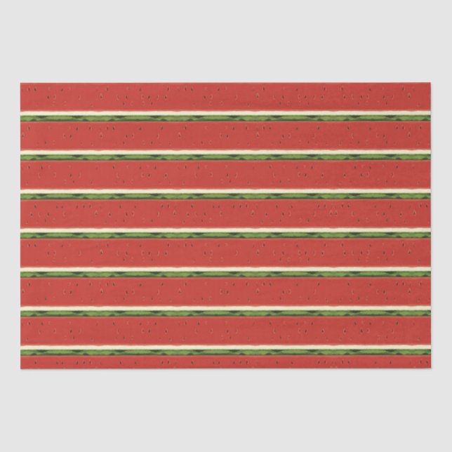 Bright Red Watercolor Watermelon Tissue Paper (Front)