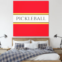 Bright Red White Orange PICKLEBALL Racing Stripes