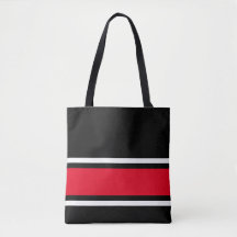  Bright Red White Racing Stripes Edge On Black
