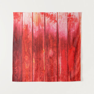 Bright red wood wall plank texture. Wood texture w Tapestry