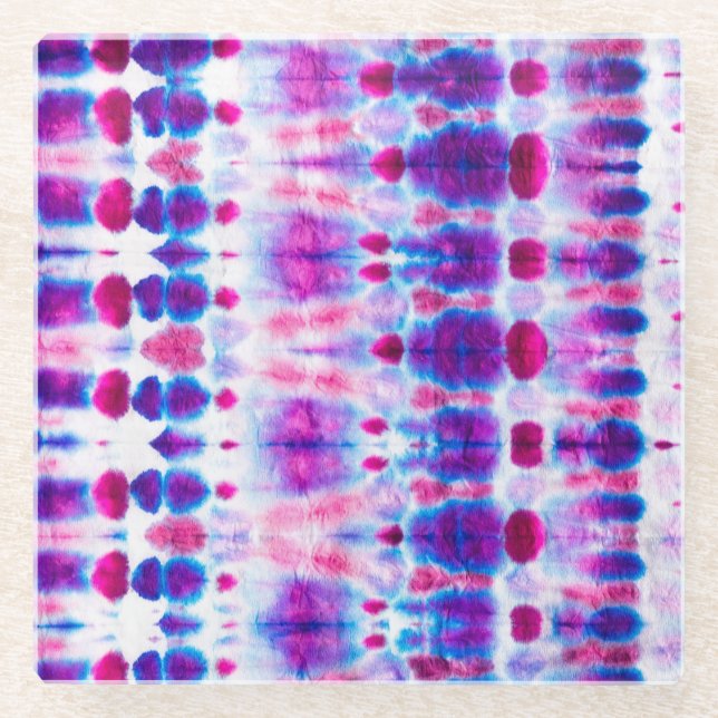 Bright Red Yellow Abstract Art Glass Coaster (Front)