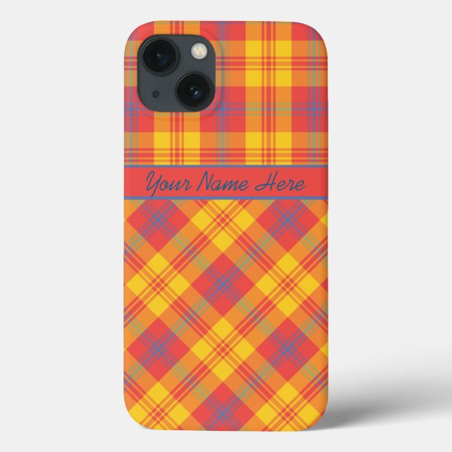 Bright Red, Yellow and Blue Plaid iPad Mini Case (Back)