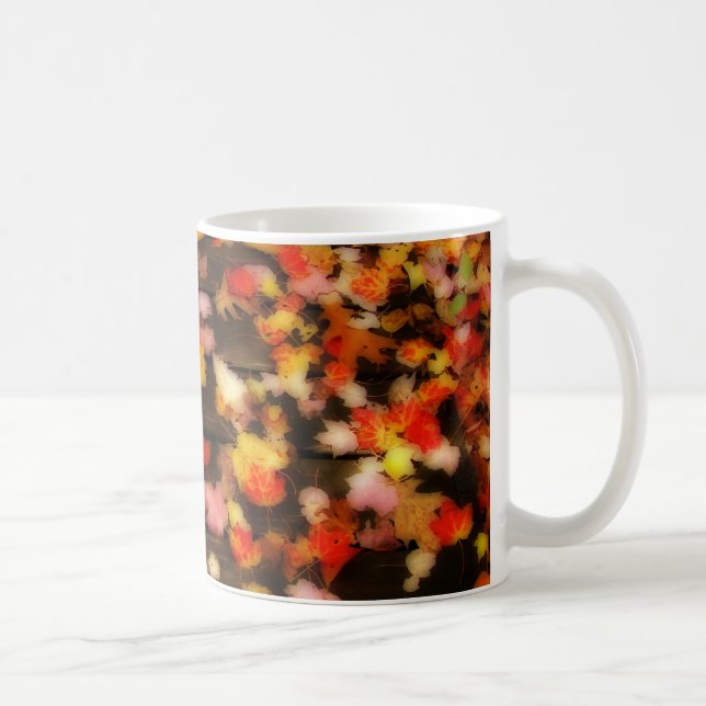 Bright Red Yellow Autumn Maple Leaves Coffee Mug (Right)