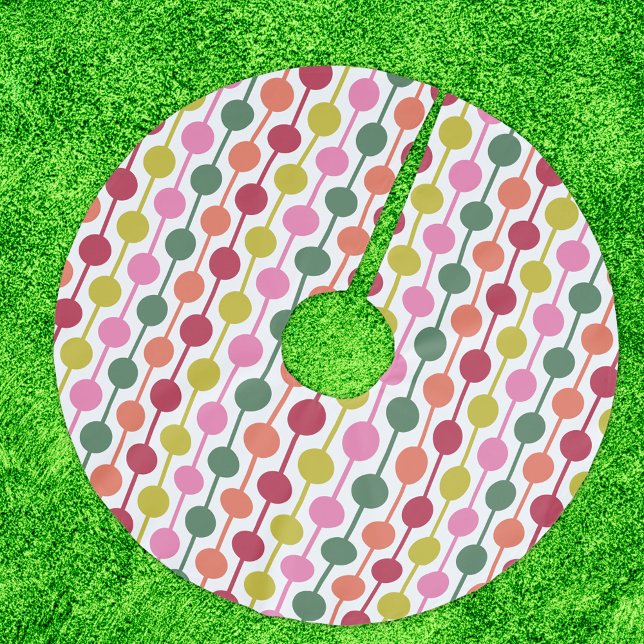 Bright Retro 1970s Geometric Pattern  Brushed Polyester Tree Skirt (Creator Uploaded)