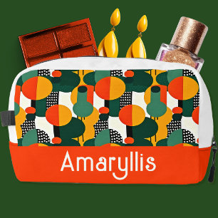 Bright Retro Abstract Circles Cosmetics Bag