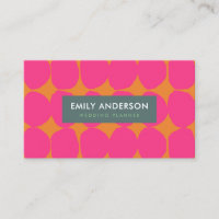 BRIGHT RETRO BIG HAND DRAWN PINK ORANGE POLKA DOTS