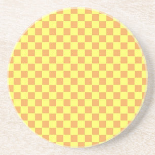 Bright Retro Chequerboard Design Coaster