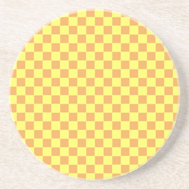 Bright Retro Chequerboard Design Coaster (Front)