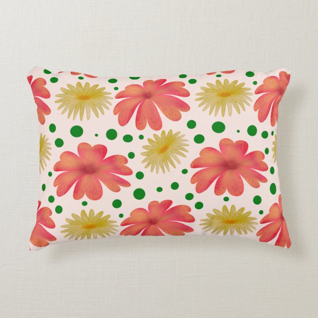 Bright Retro Floral Seamless Pattern  Decorative Cushion (Front)