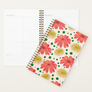 Bright Retro Floral Seamless Pattern Planner