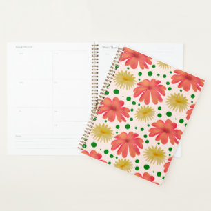 Bright Retro Floral Seamless Pattern Planner
