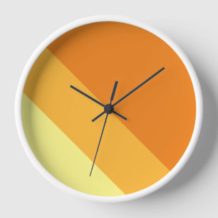 Bright Retro Orange Yellow Summer Racing Stripes Clock